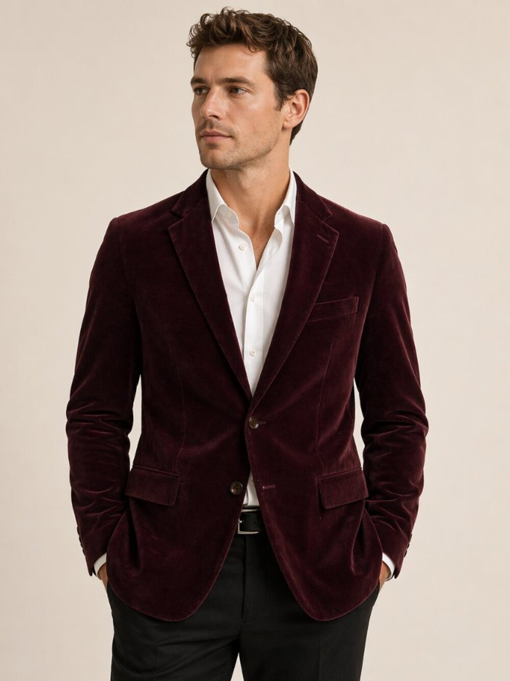 Alfani Mens Slim Fit Velvet Sport Coat Blazer 36 S Burgundy Red NWOT New